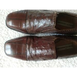 Stacy Adams Ostrich/Gator Pattern Genuine Leather Men's Loafer Sz 8.5 M